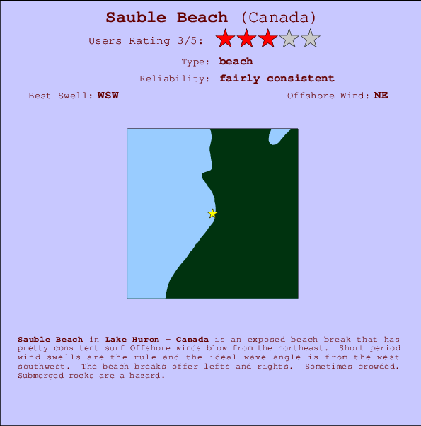 Sauble Beach Mappa ed info della località