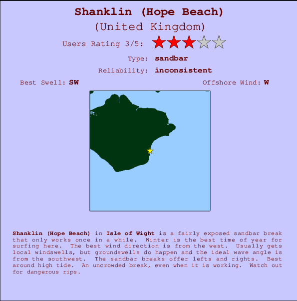 Shanklin (Hope Beach) Mappa ed info della località