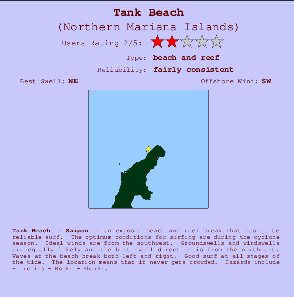Tank Beach Mappa ed info della località