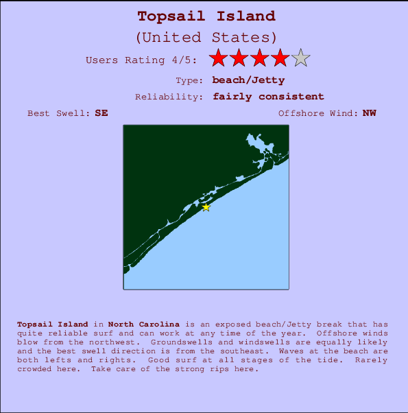 Topsail Island Mappa ed info della località