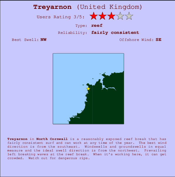 Treyarnon Mappa ed info della località