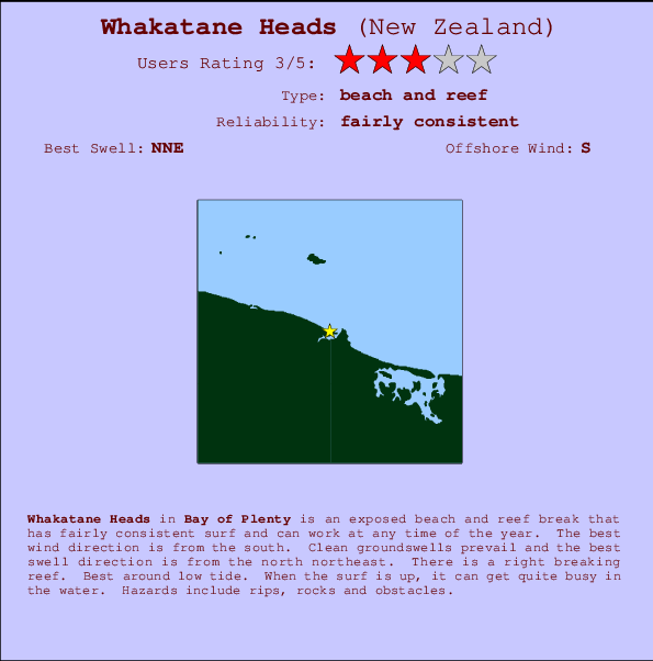 Whakatane Heads Mappa ed info della località