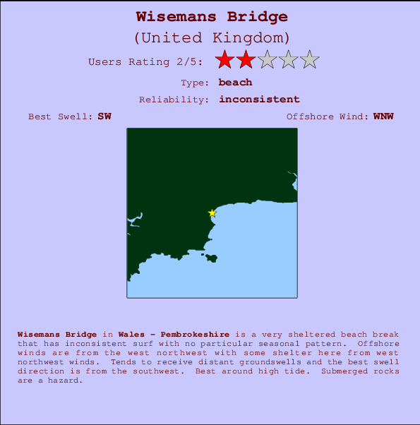 Wisemans Bridge Mappa ed info della località
