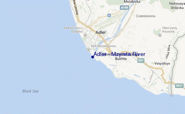 mappa di localizzazione di Adler - Mzymta River