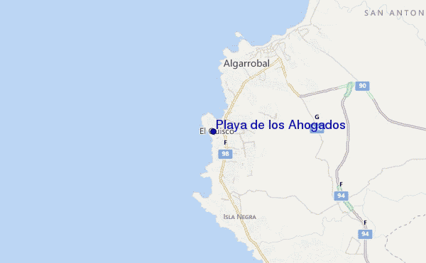 mappa di localizzazione di Playa de los Ahogados