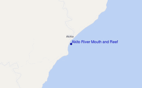 mappa di localizzazione di Akito River Mouth and Reef