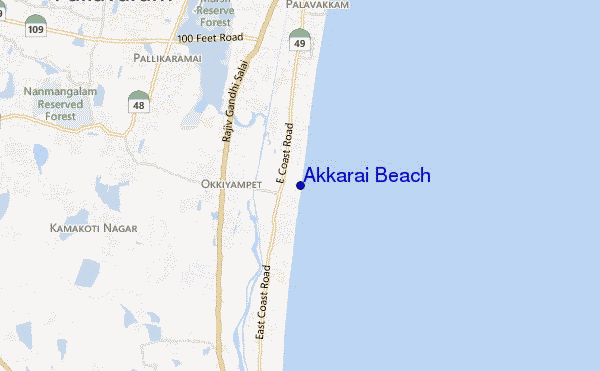 mappa di localizzazione di Akkarai Beach