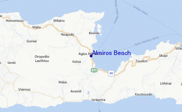 Almiros Beach Location Map