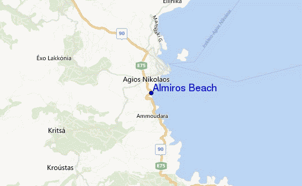 mappa di localizzazione di Almiros Beach