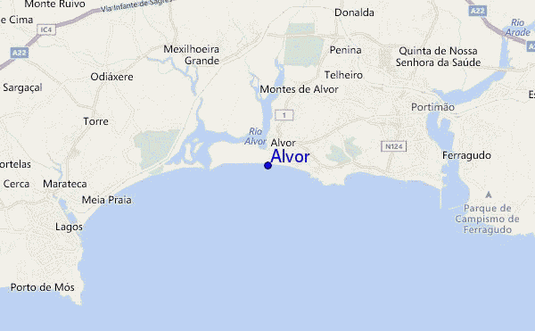 mappa di localizzazione di Alvor