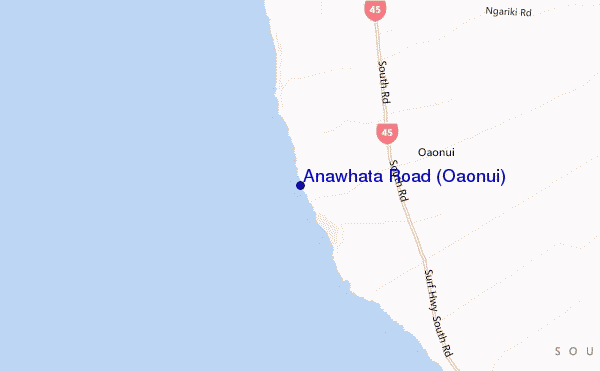 mappa di localizzazione di Anawhata Road (Oaonui)