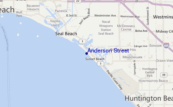 mappa di localizzazione di Anderson Street