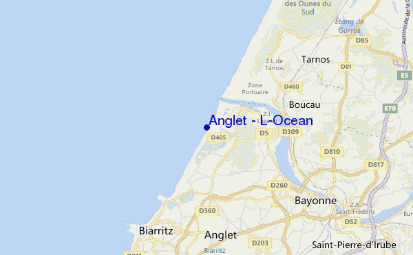 mappa di localizzazione di Anglet - L'Ocean