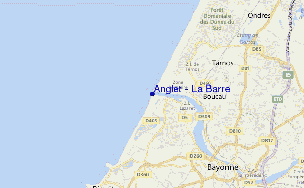 mappa di localizzazione di Anglet - La Barre