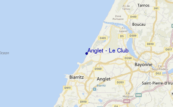 mappa di localizzazione di Anglet - Le Club