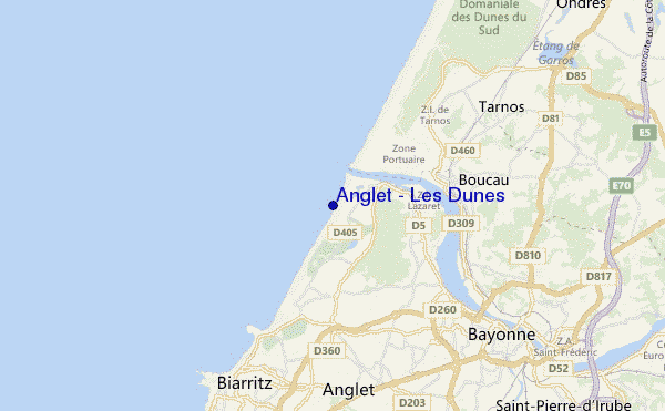 mappa di localizzazione di Anglet - Les Dunes