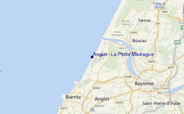 mappa di localizzazione di Anglet - La Petite Madrague