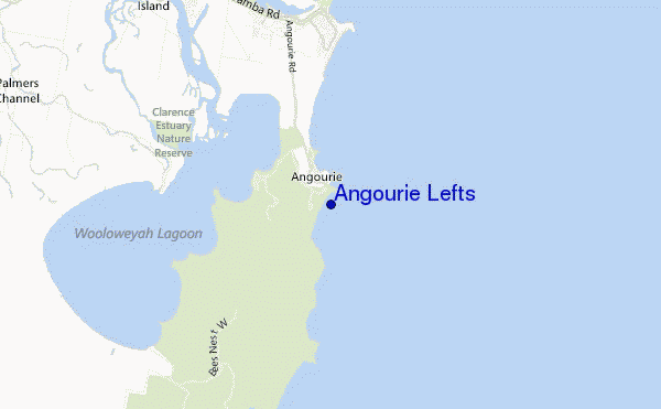 mappa di localizzazione di Angourie Lefts