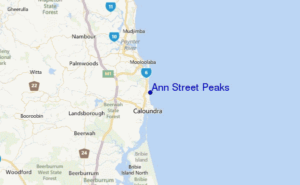 Ann Street Peaks Location Map