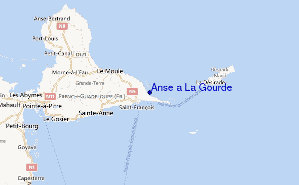 Anse a La Gourde Location Map
