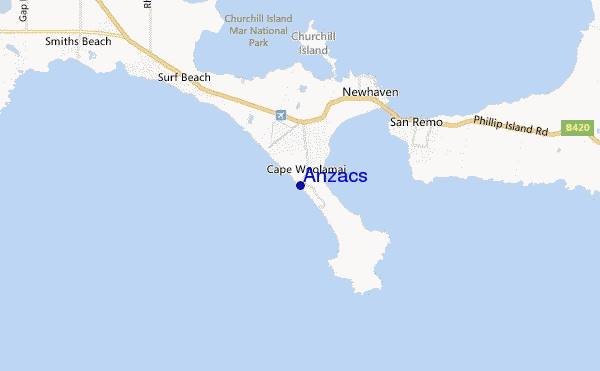 mappa di localizzazione di Anzacs