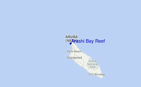 Arashi Bay Reef Location Map
