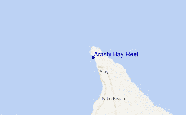 mappa di localizzazione di Arashi Bay Reef