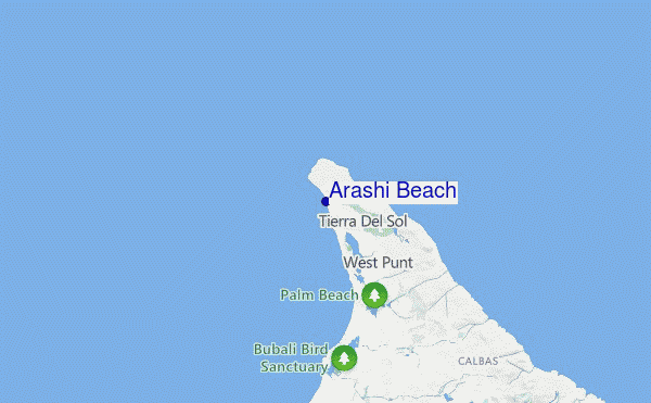 mappa di localizzazione di Arashi Beach