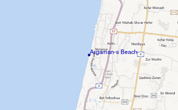 mappa di localizzazione di Argaman's Beach