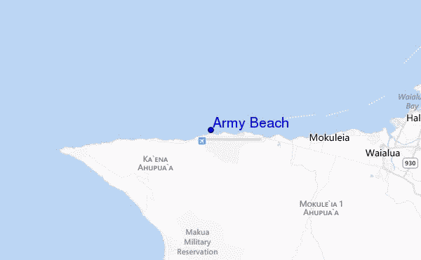 mappa di localizzazione di Army Beach