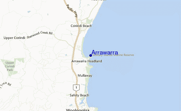mappa di localizzazione di Arrawarra