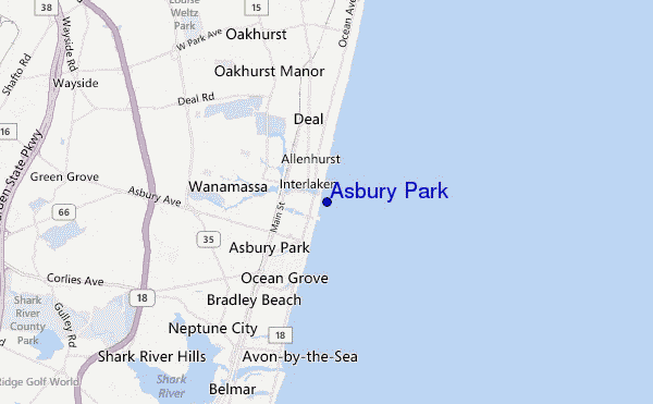 mappa di localizzazione di Asbury Park