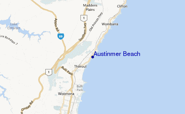 mappa di localizzazione di Austinmer Beach