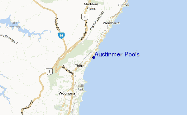 mappa di localizzazione di Austinmer Pools