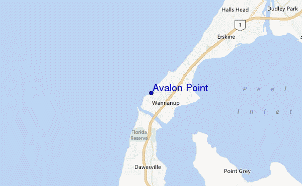 mappa di localizzazione di Avalon Point