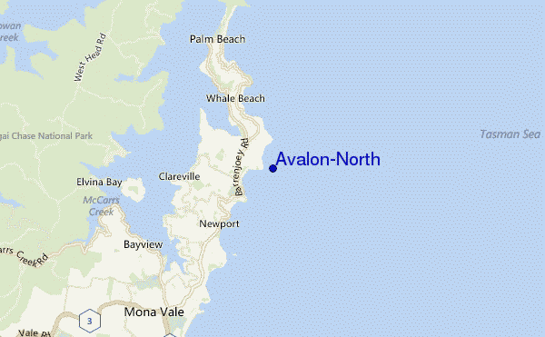 mappa di localizzazione di Avalon-North