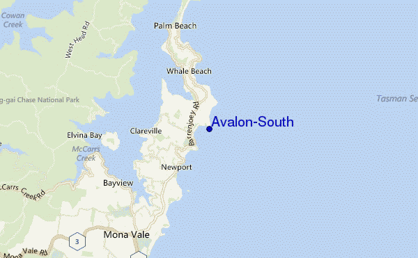 mappa di localizzazione di Avalon-South