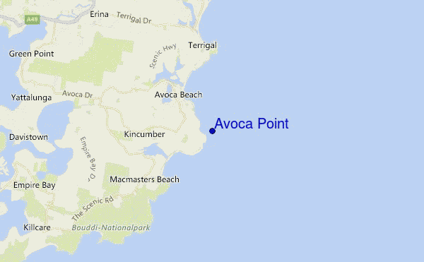 mappa di localizzazione di Avoca Point