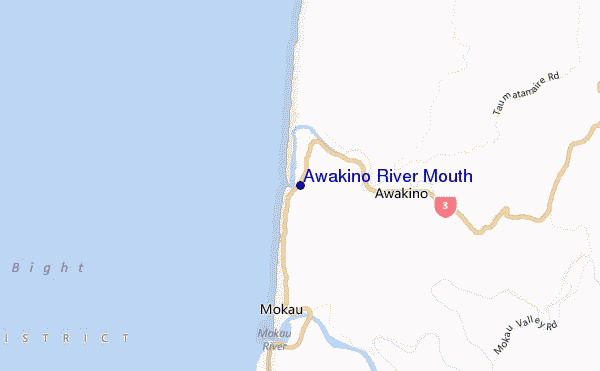mappa di localizzazione di Awakino River Mouth
