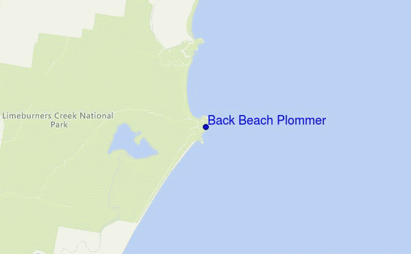 mappa di localizzazione di Back Beach Plommer