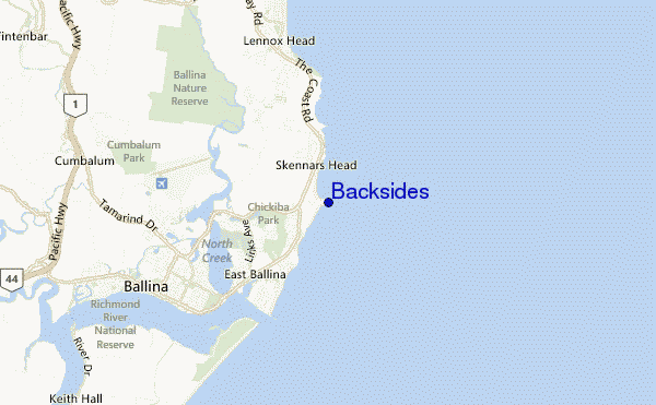 mappa di localizzazione di Backsides