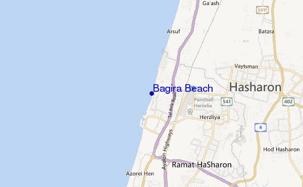 mappa di localizzazione di Bagira Beach