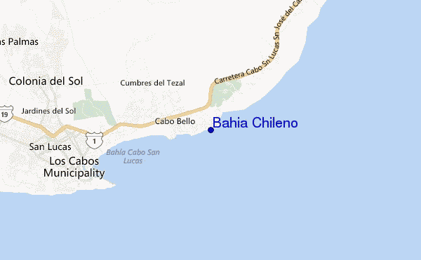 mappa di localizzazione di Bahia Chileno