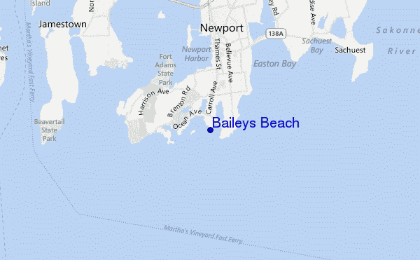 mappa di localizzazione di Baileys Beach