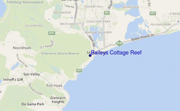 mappa di localizzazione di Baileys Cottage Reef