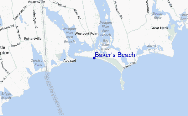 mappa di localizzazione di Baker s Beach