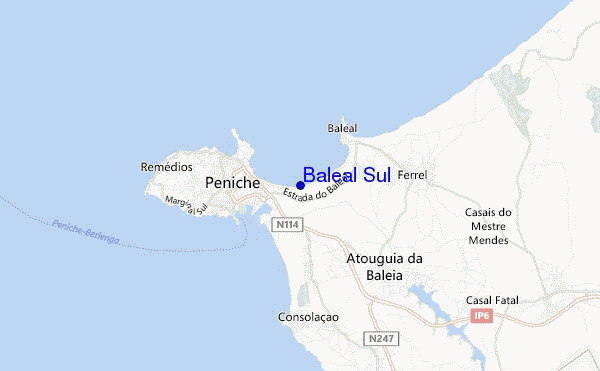 mappa di localizzazione di Baleal Sul