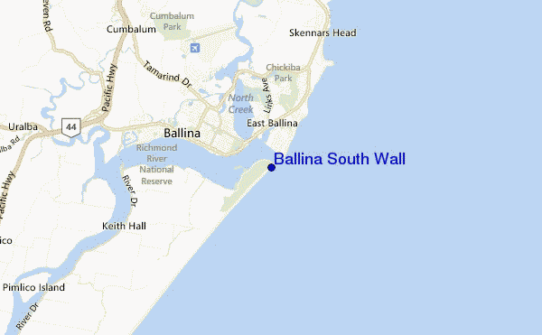 mappa di localizzazione di Ballina South Wall