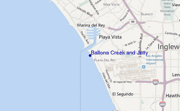 mappa di localizzazione di Ballona Creek and Jetty