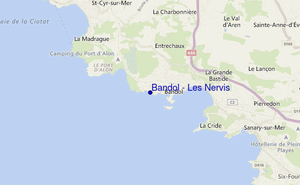 mappa di localizzazione di Bandol - Les Nervis